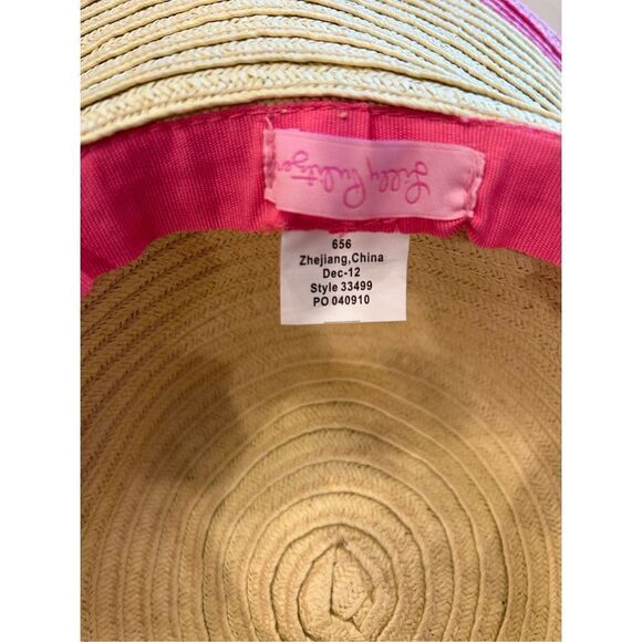 NWOT Lilly Pulitzer pretty pink tootie straw floppy beach sun hat oversized main image 2
